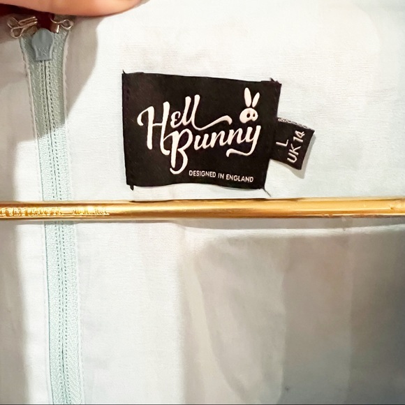 Hell Bunny Dress Vintage Inspired Tropical Floral Print Cap Sleeve Dress size L - Picture 8 of 12